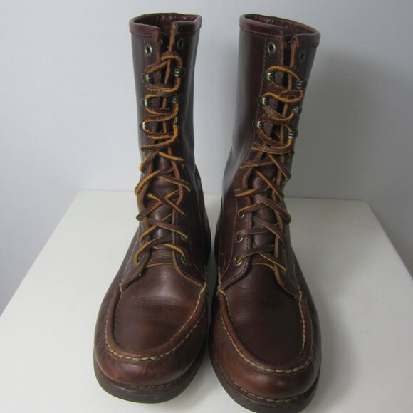 Polo Country Ralph Lauren Women 7.5 M Brown Leather Lace Up Moc Toe Ankle Boots - Picture 11 of 15